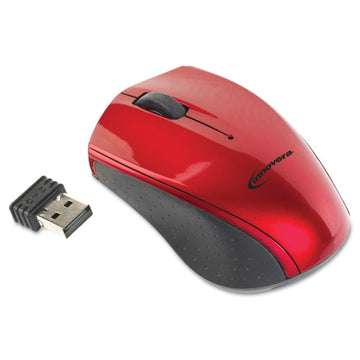 Innovera® Mini Wireless Optical Mouse, 2.4 Ghz Frequency-30 Ft Wireless Range, Left-right Hand Use, Red-black freeshipping - TVN Wholesale